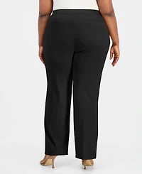 Anne Klein Essentials Plus Straight-Leg Pull-On Pants