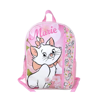 Disney Marie from The Aristocats 16" Nylon School Backpack 16" for Girls, with a Large front Pocket