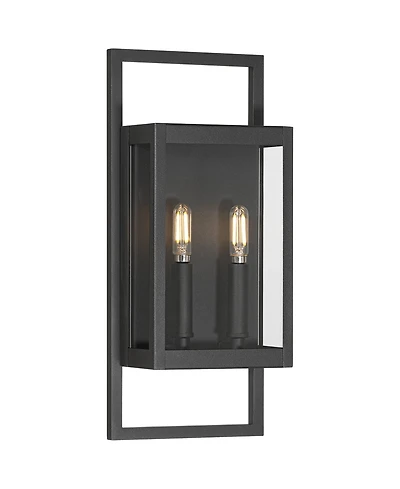 Possini Euro Design Possini Euro Jerry Sand Black 2Lt Marine Grade Outdoor Wall Light