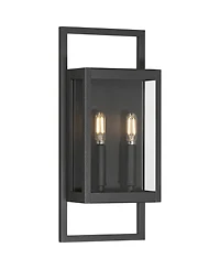 Possini Euro Design Possini Euro Jerry Sand Black 2Lt Marine Grade Outdoor Wall Light