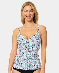 Island Escape Women's Gemini Underwire V-Neck Tankini Top