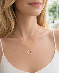 Macy's Diamond Circle Pendant Necklace (1/6 ct. t.w.) in 10k Yellow Gold