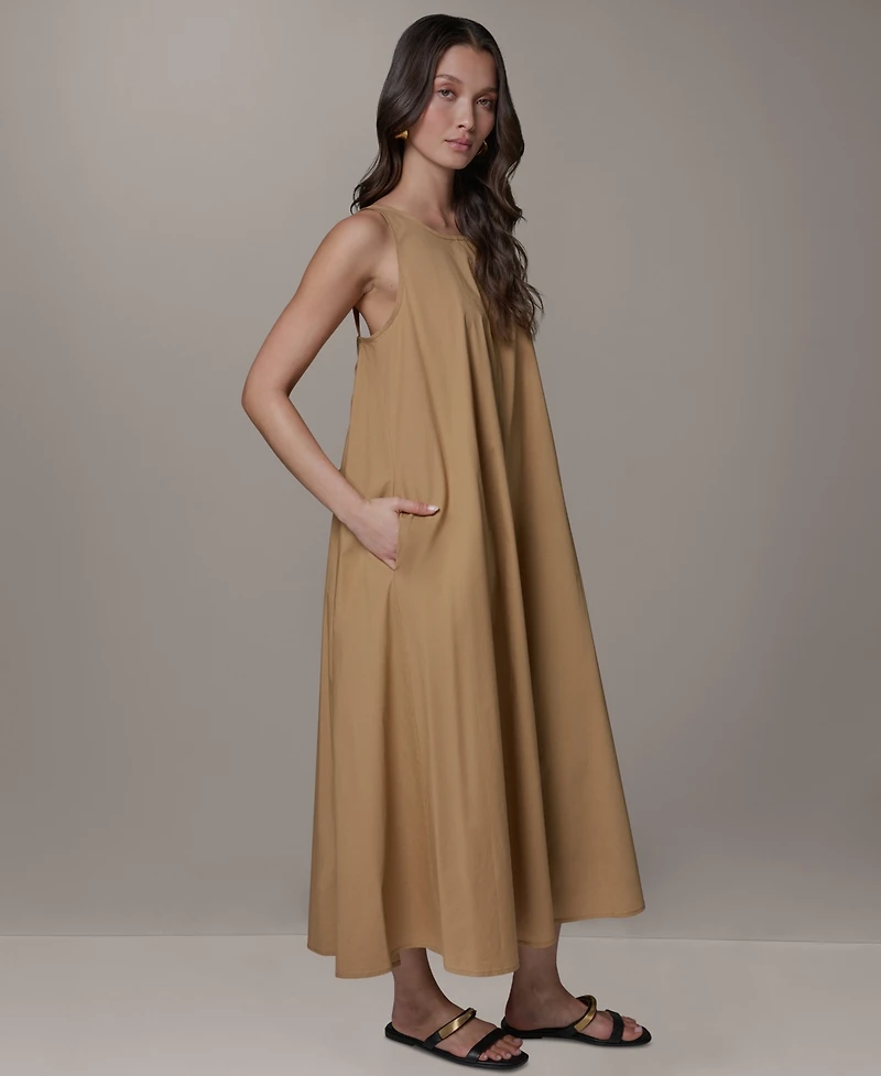 Donna Karan Weekend Women's Sleeveless Halter Tie Back Maxi Dress