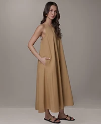 Donna Karan Weekend Women's Sleeveless Halter Tie Back Maxi Dress