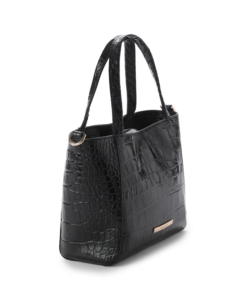 Brahmin Mona Alba Small Leather Crossbody Tote Handbag