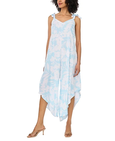 Vince Camuto Women's Rayon Tie-Strap Wide-Leg Jumpsuit
