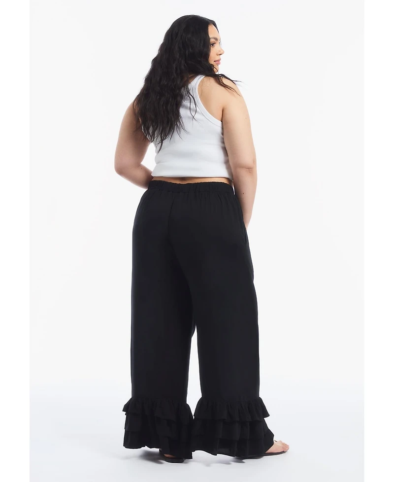 June & Vie Women's Ruffled Hem Pant