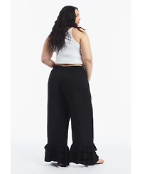 June & Vie Women's Ruffled Hem Pant