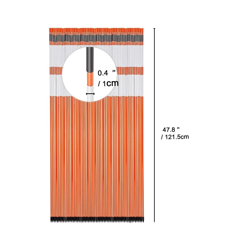 Sugift 48 inches Driveway Markers 100 Pack 0.31 in Diameter Reflective Snow Stakes