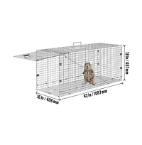 Sugift 42 x 16 x 18 inches Live Animal Cage Trap Humane Cat Trap Galvanized Steel
