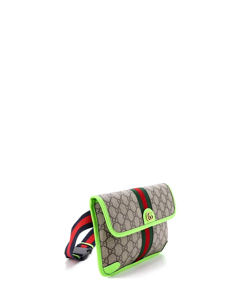 Pre-Owned Gucci Ophidia Flap Belt Bag Gg Coated Canvas with Leather