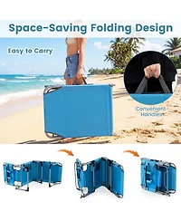 Gymax 2PCS Tanning ChairPortable Chaise Lounge Chair w/4-Position Adjustable Backrest