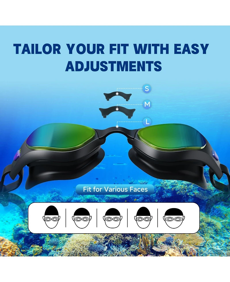 Gnuadz Swim Goggles Anti-fog Uv Protection Leak-proof Adult Wide View