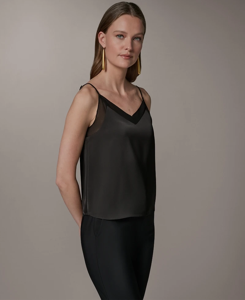 Donna Karan New York Women's Sleeveless Lace Trim Shell Top