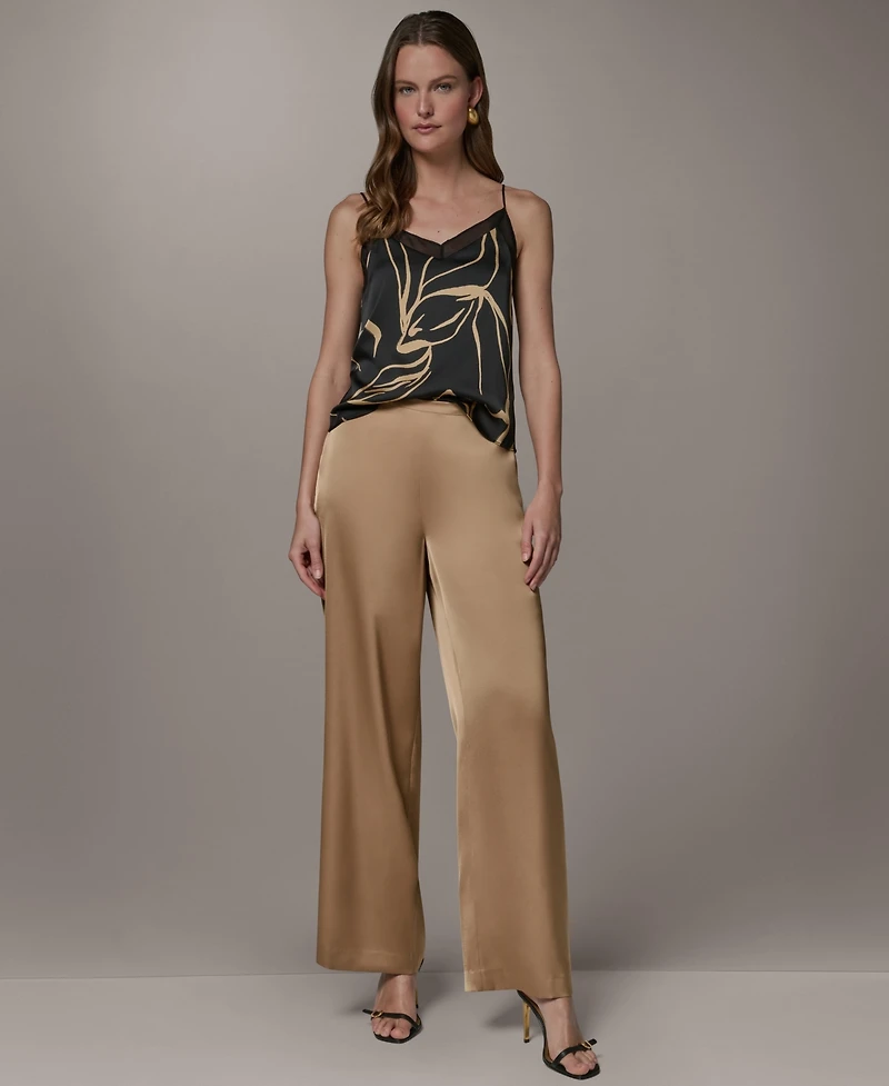 Donna Karan New York Women's Wide-Leg Mid-Rise Full Pants