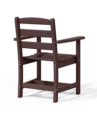 Outdoor Hdpe Patio Classic Dining Arm Chair