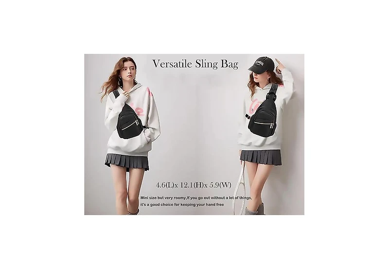 Small Crossbody Sling Bag for Women, Mini Backpack Convertible, Chest Hiking Daypack