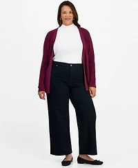Style & Co Plus Textured Open-Front Cotton Cardigan Sweater, Macy's Exclusive