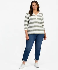 Style & Co Plus 3/4-Sleeve Henley Top, Macy's Exclusive
