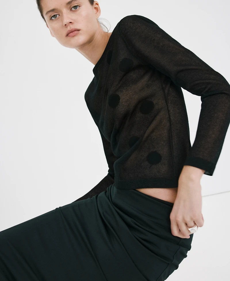 Mango Women's Polka-Dot Knitted Sweater