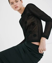 Mango Women's Polka-Dot Knitted Sweater