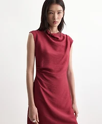 Mango Women's Asymmetrical Draped Short Dress