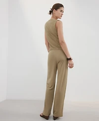 Mango Women's Straight Mid-Rise Pants