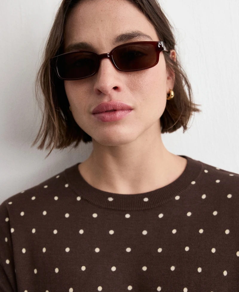 Mango Women's Polka-Dot Knitted Sweater