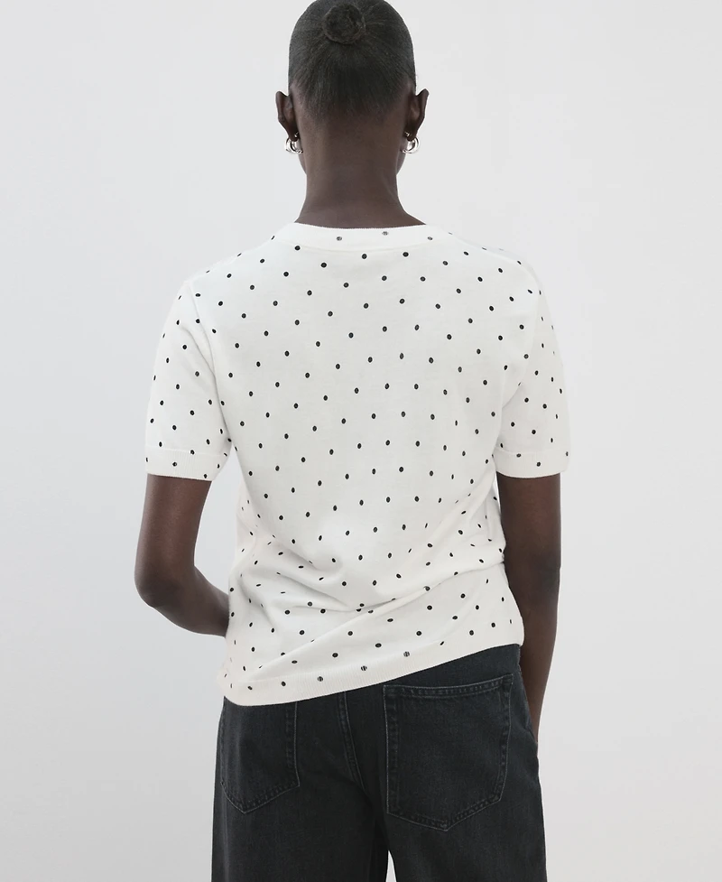 Mango Women's Polka-Dot Knitted Sweater