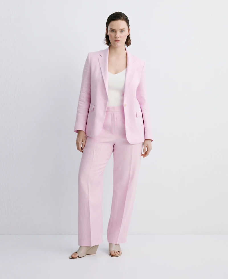 Mango Women's Linen Suit Blazer