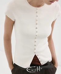 Mango Women's Buttons Detail Knit Sweater