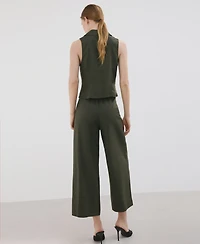 Mango Women's Straight Linen-Blend Pants