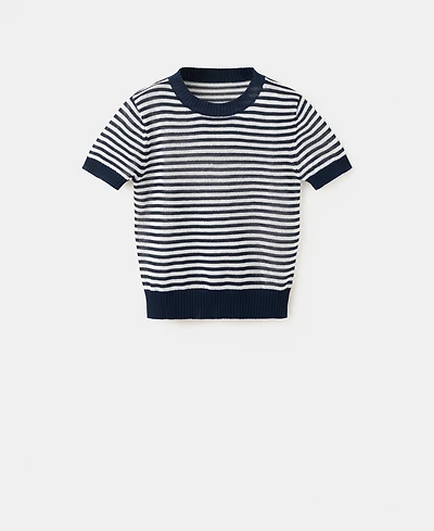 Mango Women's Crop Striped Sweater