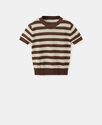Mango Women's Crop Striped Sweater