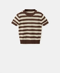 Mango Women's Crop Striped Sweater