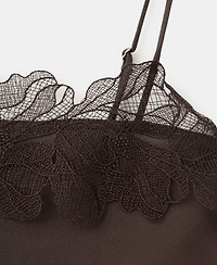 Mango Women's Lace Trim Top