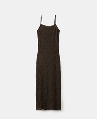 Mango Women's Semi-Transparent Lace Long Dress