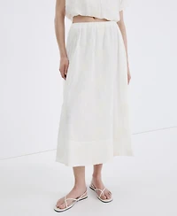 Mango Women's Embroidered Details Cotton Skirt