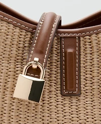 Mango Women's Contrasting Canvas Bucket Bag