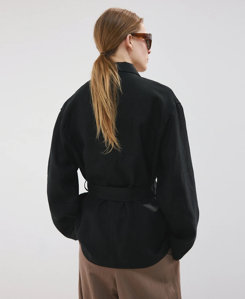 Mango Women's Belted Linen Jacket