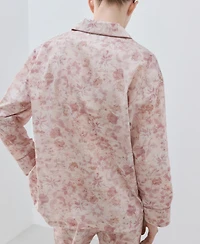 Mango Women's Piping Detail Printed Pajama Shirt
