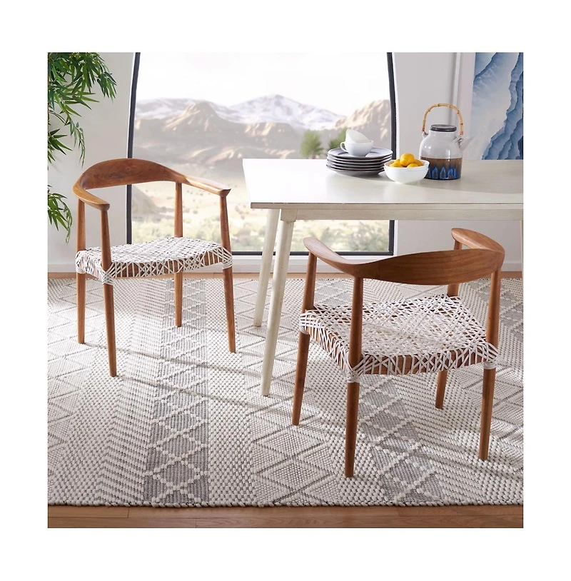 Juneau Leather Woven Accent Chair