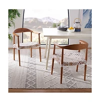 Juneau Leather Woven Accent Chair