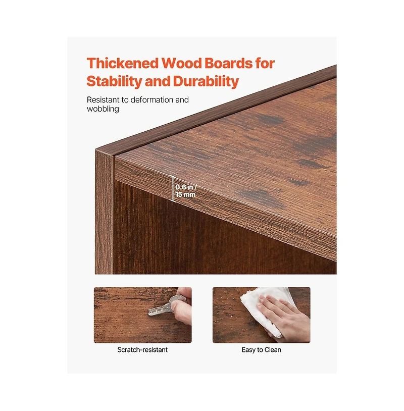 Sugift 5 Tier Narrow Bookshelf 53 in Wooden Open with Adjustable Shelves