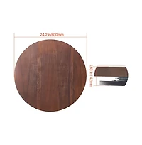 Sugift Wood Lazy Susan Turntable 360 Degree Round Rotating Tray