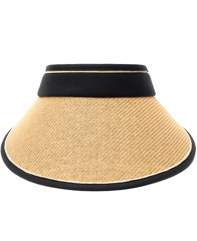 Vince Camuto Rollup Tweed Straw Visor Hat