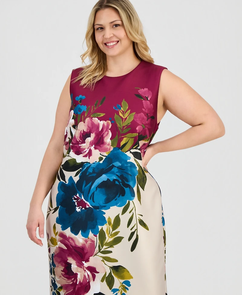 Anne Klein Plus-Size Printed Scuba Sheath Dress