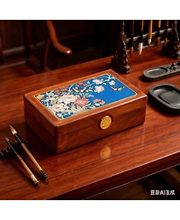 Yigii Solid Wood Travel Organizer Box: Compact, Brass Lock