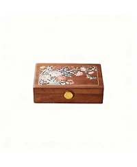 Yigii Solid Wood Travel Organizer Box: Compact, Brass Lock