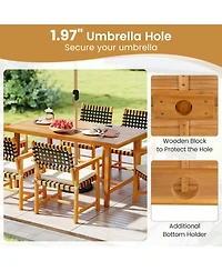 Sugift 7-Piece Outdoor Dining Set for 6 People Farmhouse Style Furniture